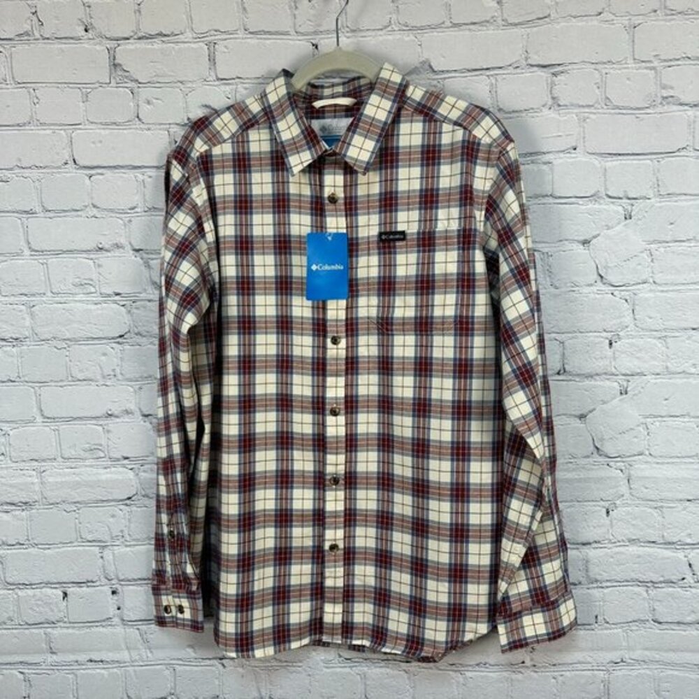 Columbia‎ Men's Vapor Ridge Long Sleeve Shirt, Size Medium, Red/Blue/White Plaid